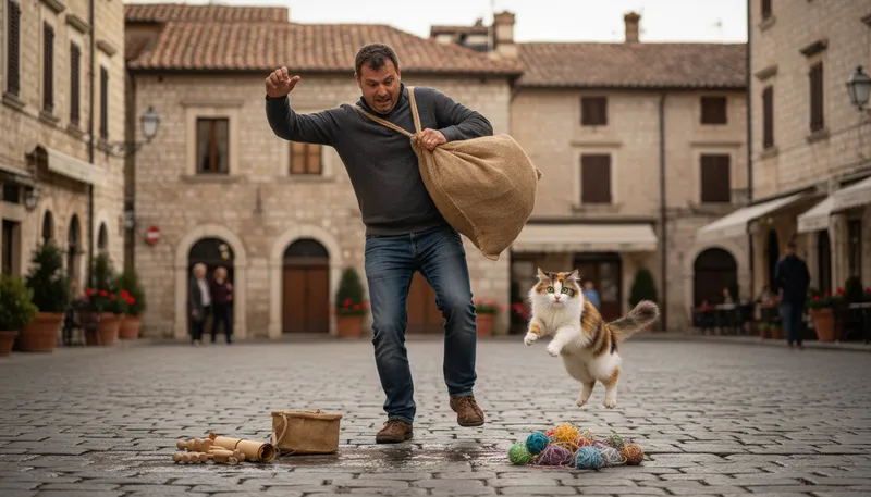 Illustration of the cat's out of the bag: A secret has been revealed.