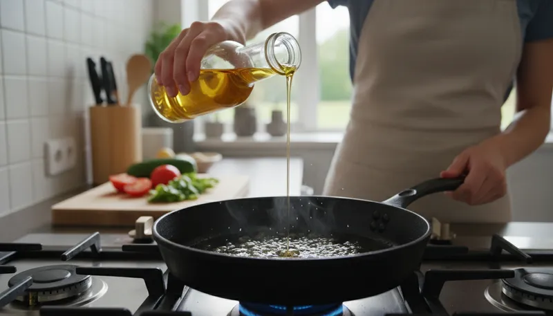 Illustration of oil: A slippery liquid used for cooking and fuel.