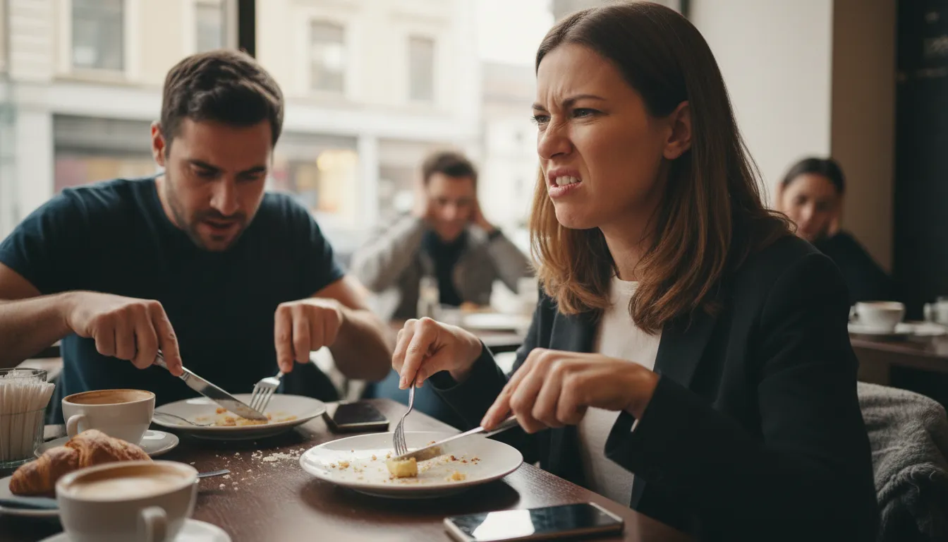 Illustrazione di make someone's teeth itch: to annoy or irritate someone greatly.