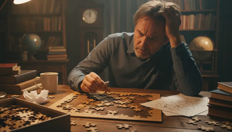 Illustration of beat one's brain: think hard to solve a problem