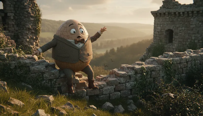 Illustration of humpty: A character from a nursery rhyme.