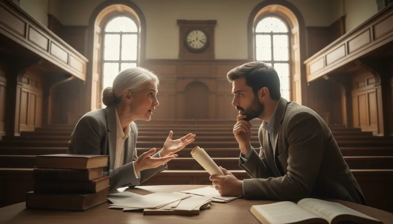 Illustration of dialectic: A method of argument or discussion.