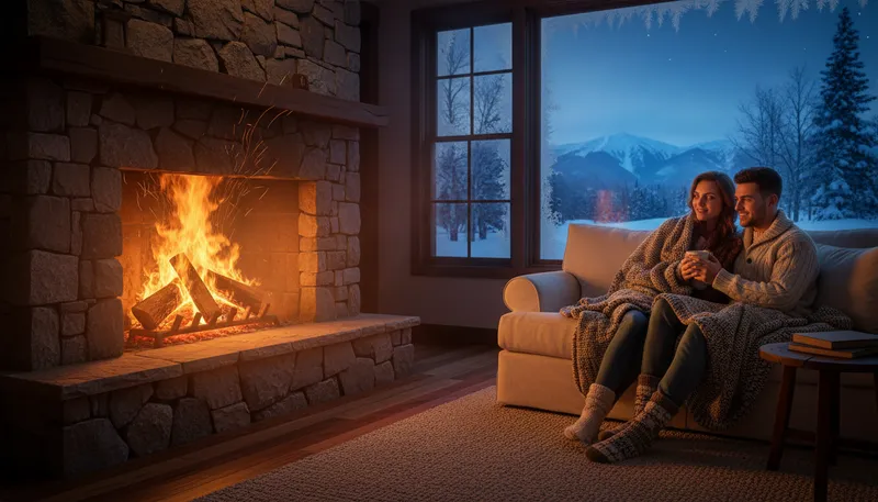 Illustration of fireplace: A structure for holding a fire indoors.