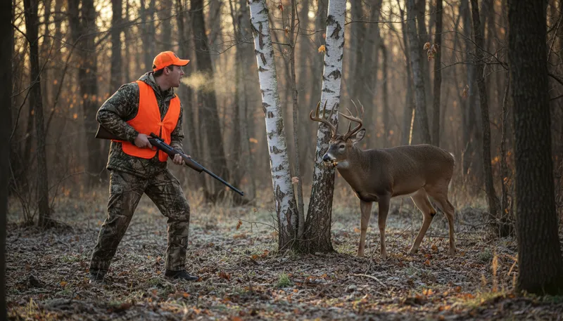 Illustration of buck fever: nervous excitement when hunting.