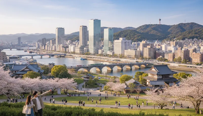 Illustration of nagasaki: Japanese city affected by World War II.