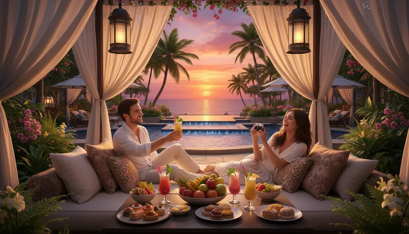 Illustration of lush it up: Enjoy a luxurious or extravagant lifestyle.