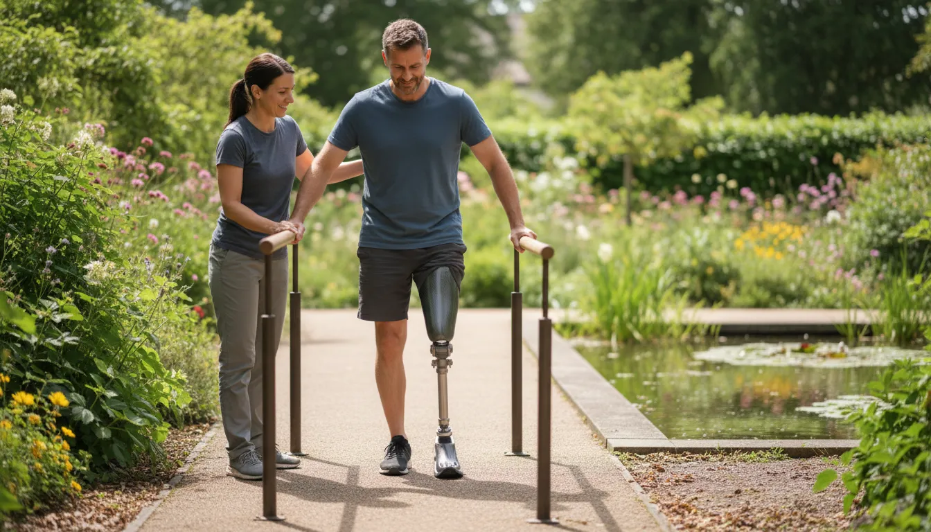 prosthetic 일러스트: An artificial device replacing a missing body part.