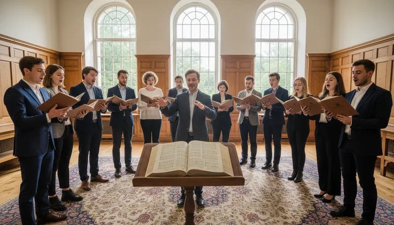Illustration of sing from the same hymnbook: To agree or have the same beliefs.