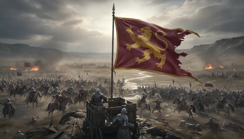Illustration of standard: a flag or emblem representing a group