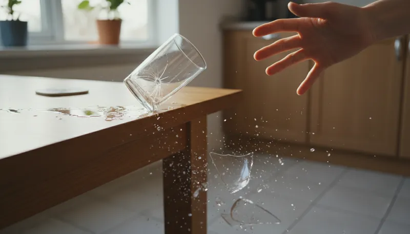 Illustration of shatter: To break suddenly into many pieces.