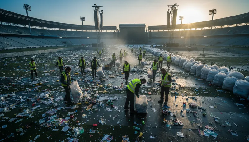 Illustration of cleanup: The act of cleaning something.