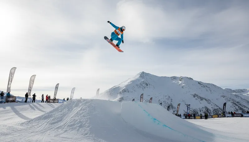 Illustration of catch big air: to jump high into the air while performing