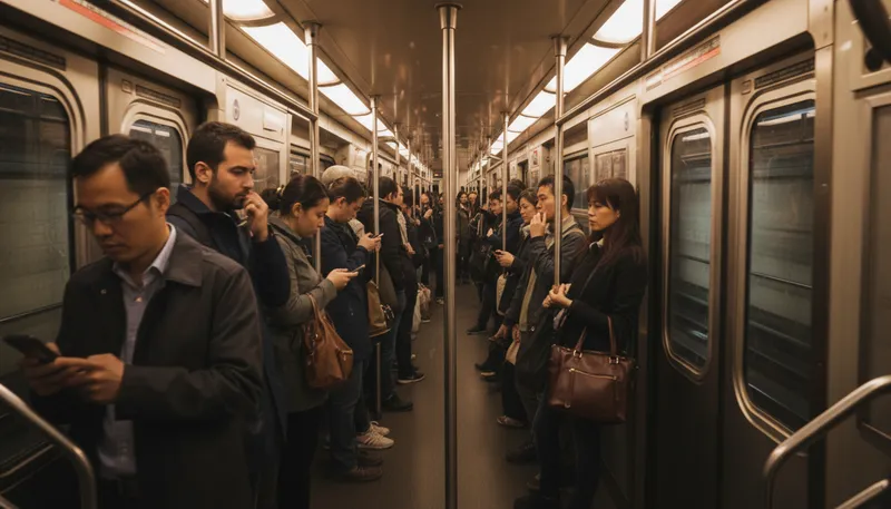 Illustration of metro: A rapid transit system in a city.
