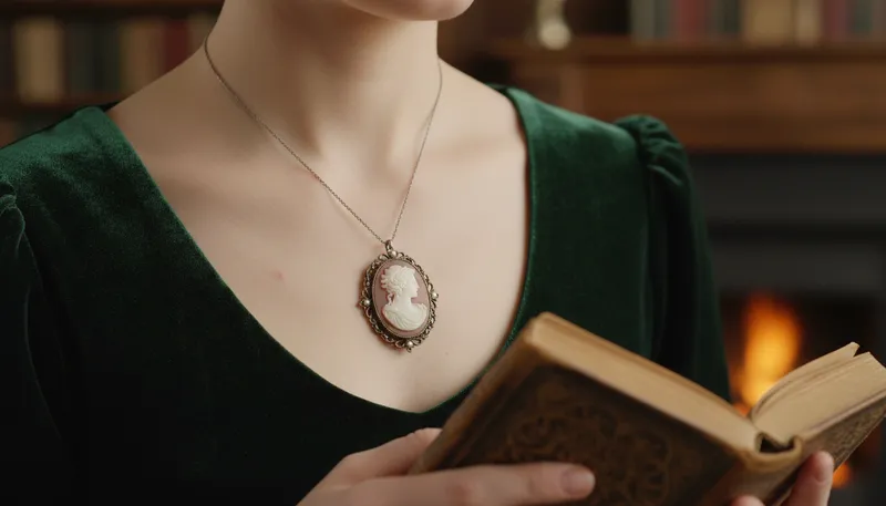 Illustration of cameo: carved gem or shell featuring a portrait