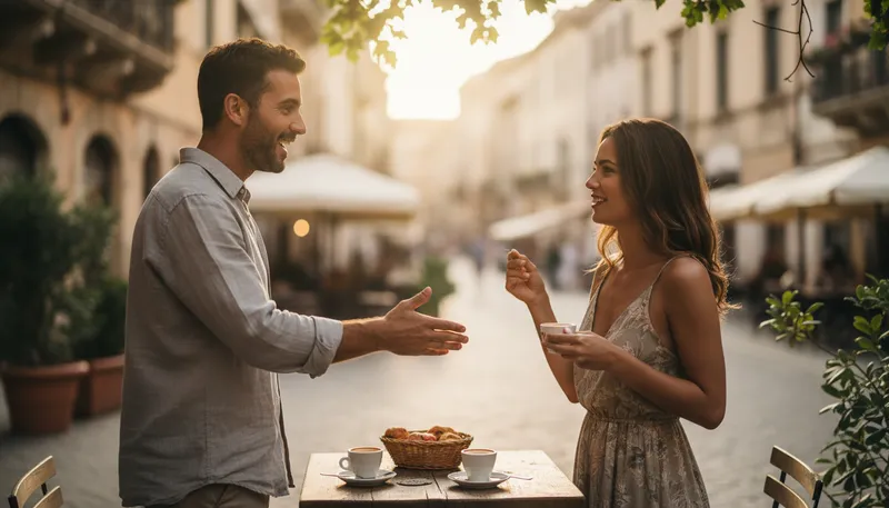 Illustration of ciao bella: An Italian greeting meaning 'hello beautiful'.