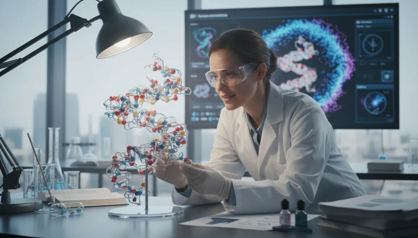 Hình minh họa cho polypeptide: A chain of amino acids forming proteins.
