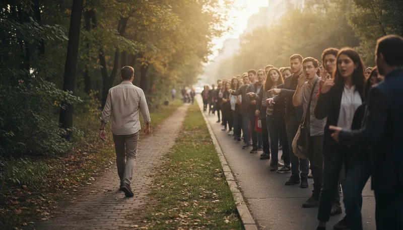 Illustration of avoidance: The act of staying away from something.