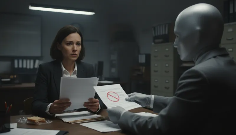 Illustration of faceless bureaucrat: An impersonal official lacking individuality.