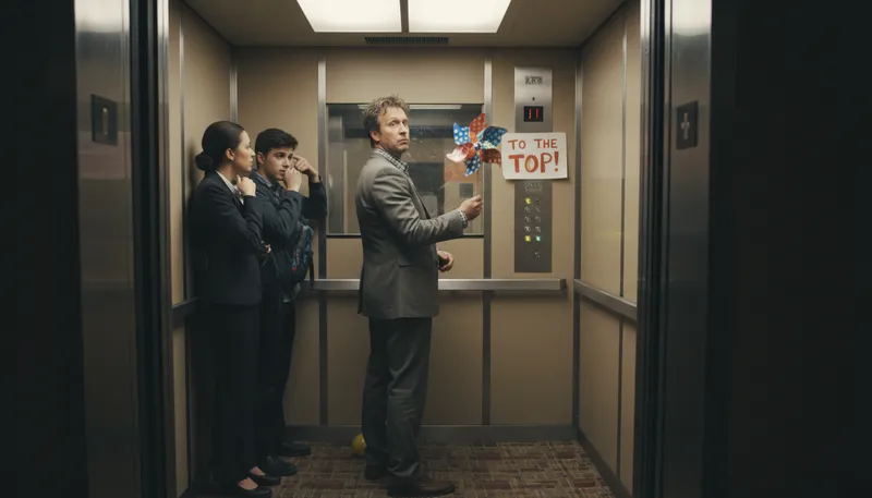 Illustration of one's elevator doesn't go to the top: someone is lacking intelligence