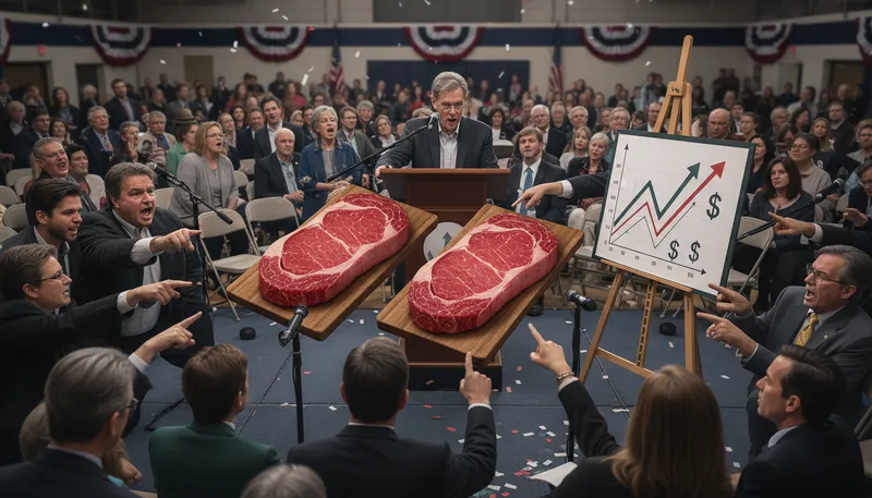 Illustration of red meat: politically charged issue causing controversy