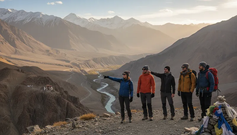 Illustration of ladakh: A region in northern India known for mountains.