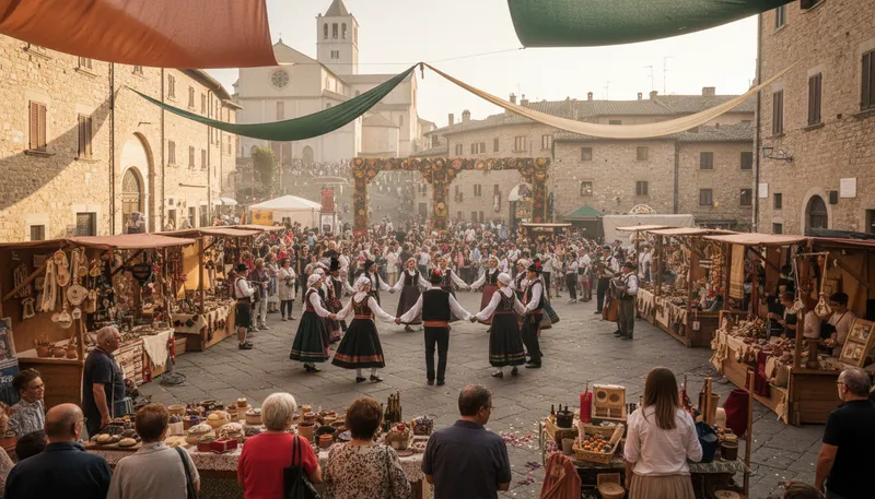 Illustration of assisi: A town in Italy known for its history.