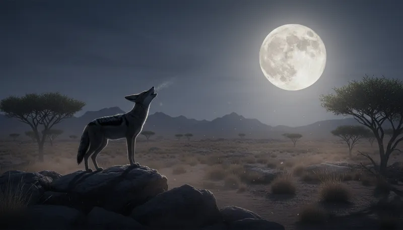 Illustration of jackal: A wild animal related to dogs.