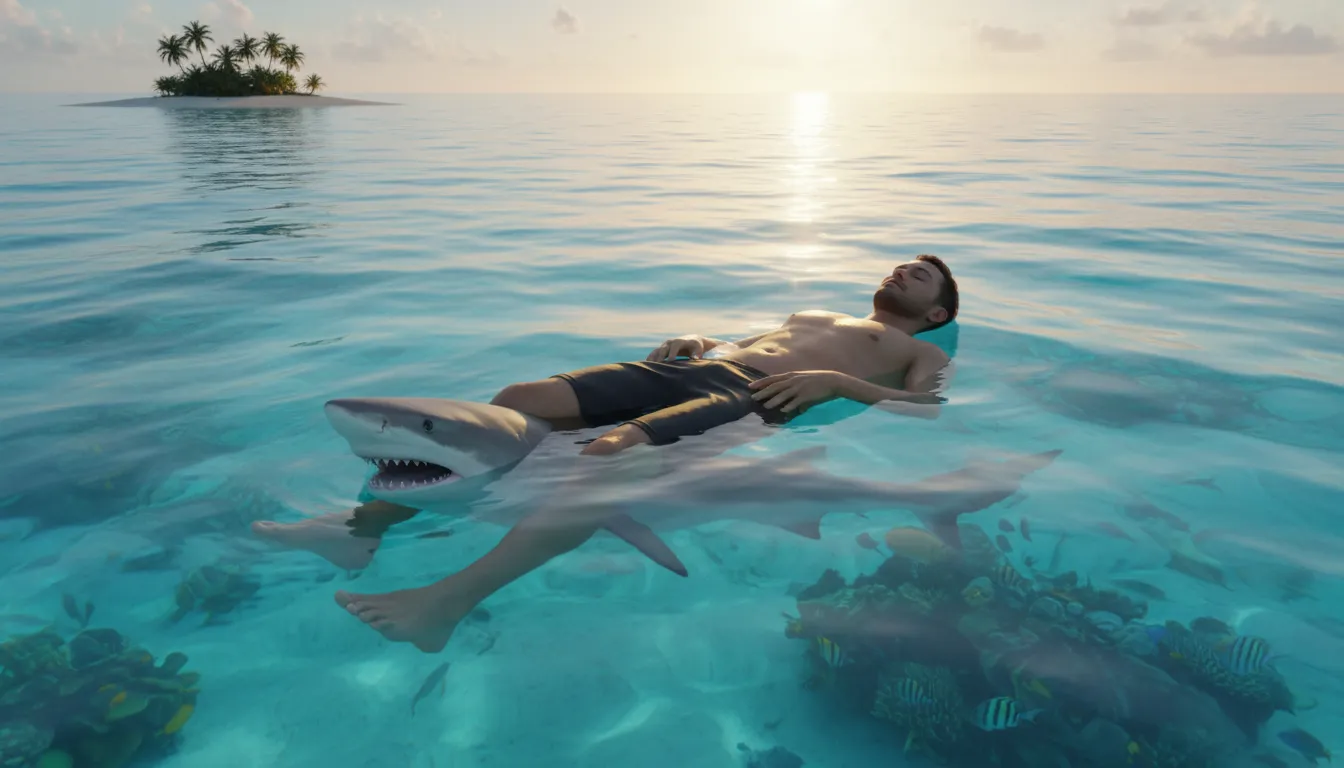 wouldn't shout if a shark bit him-এর ইলাস্ট্রেশন: very quiet or reserved.