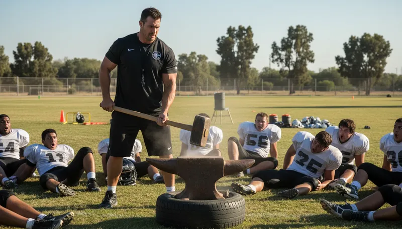 Illustration of put the hammer down: to apply pressure or enforce rules