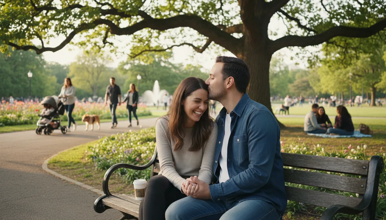 Illustration de PDA : showing physical romance in front of others