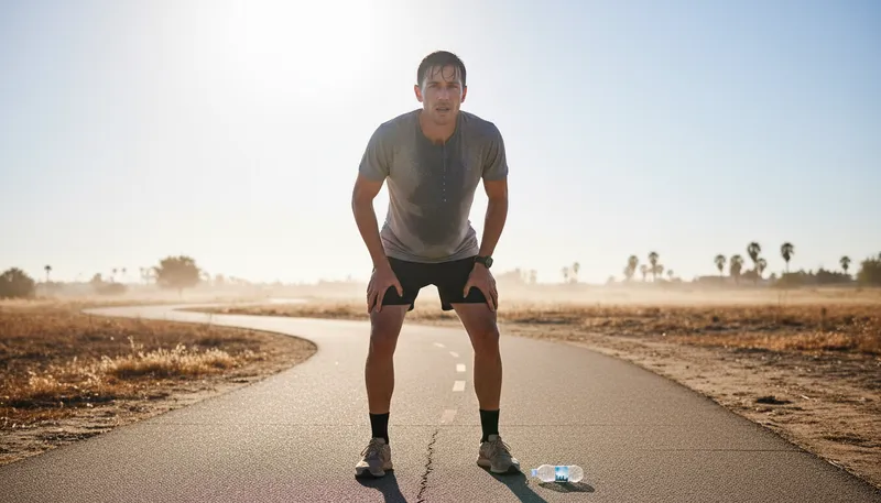 Illustration of sweat: Moisture produced by the body when hot.