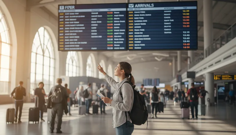 Illustration of arr: An abbreviation for 'arrival' in travel.