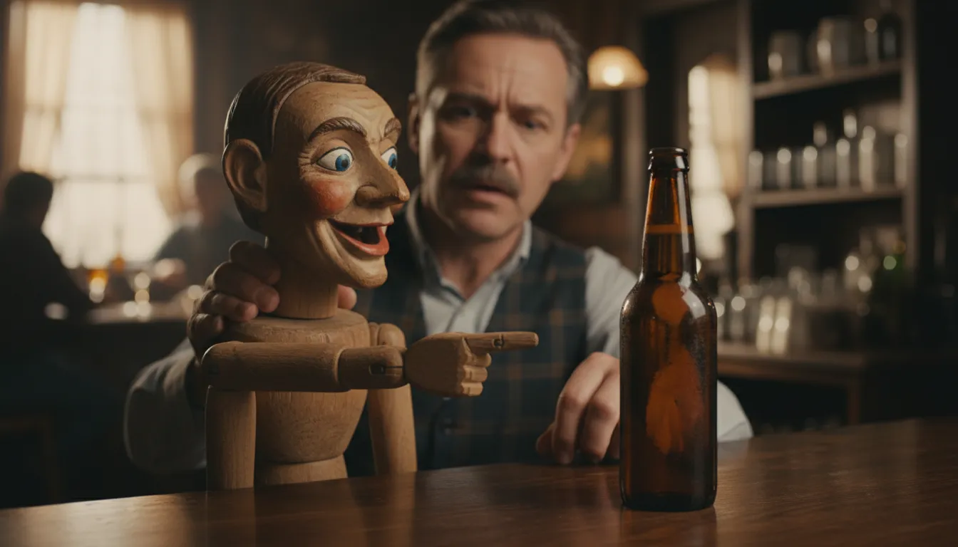 gottle o' geer 的插图：a ventriloquist's pronunciation of a bottle of beer