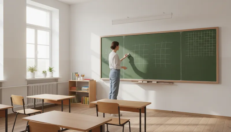 Illustration of blackboard: A board for writing with chalk.