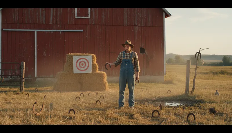 Illustration of not be able to hit the broad side of a barn: To be very poor at aiming.
