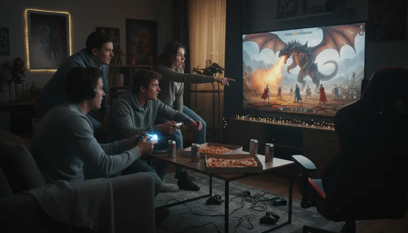 Illustration of mmorpg: A type of online multiplayer role-playing game.