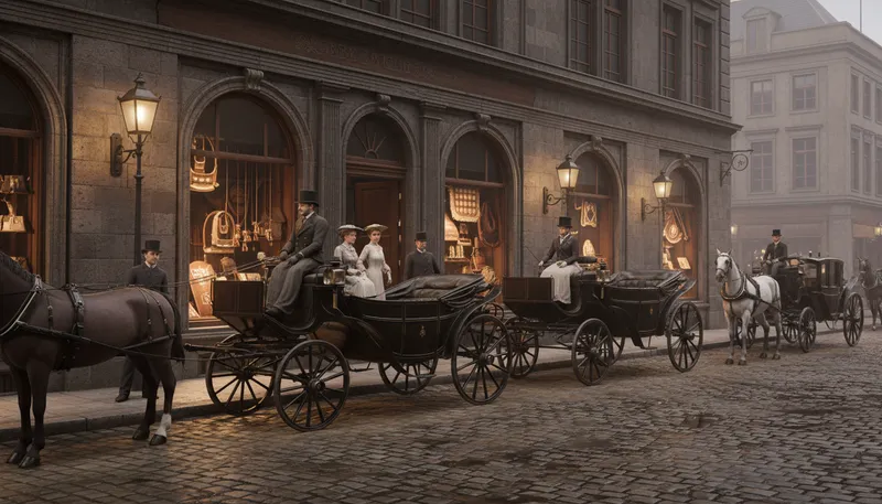 Illustration of carriage trade: customers who can afford luxury items