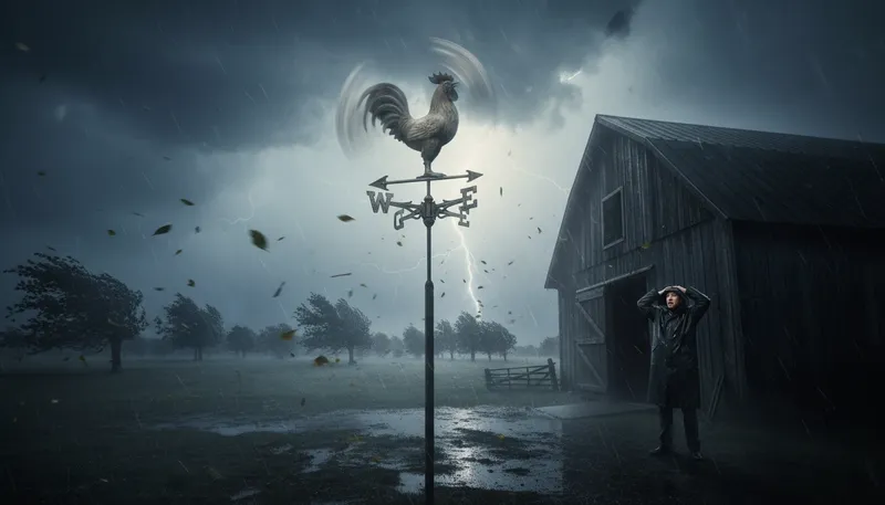 Illustration of vane: A blade that shows wind direction.