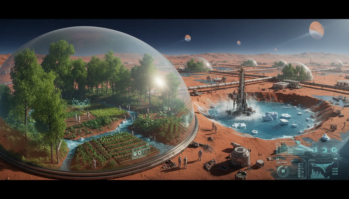Illustration of terraform: change a planet to support human life