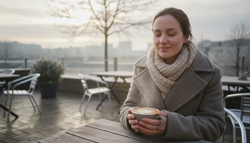 Illustration of latte: A coffee drink made with espresso and steamed milk.