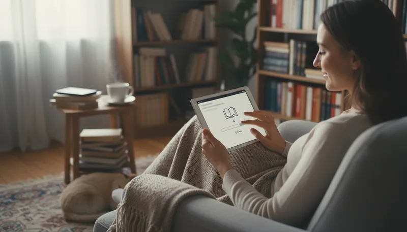 Illustration of epub: A digital book format for e-readers.