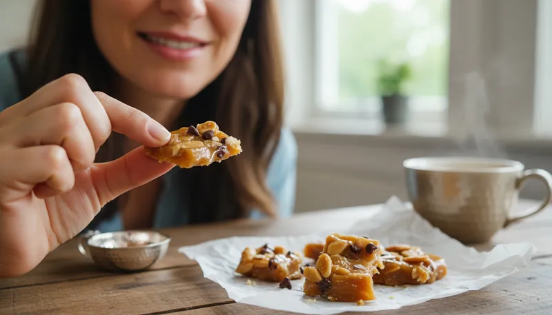 Illustration of toffee: A sweet candy made from sugar and butter.