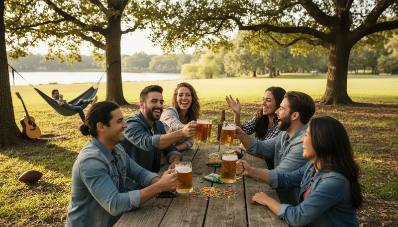 Illustration of beer and skittles: a life of easy enjoyment and fun