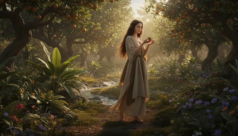 Illustration of daughter of eve: a female descendant of Eve