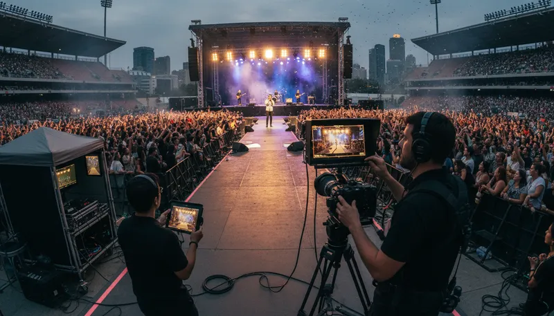 Illustration of livestream: Real-time transmission of video online.
