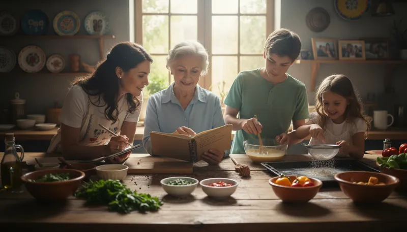 Illustration of keep it in the family: Pass down traditions within a family group.