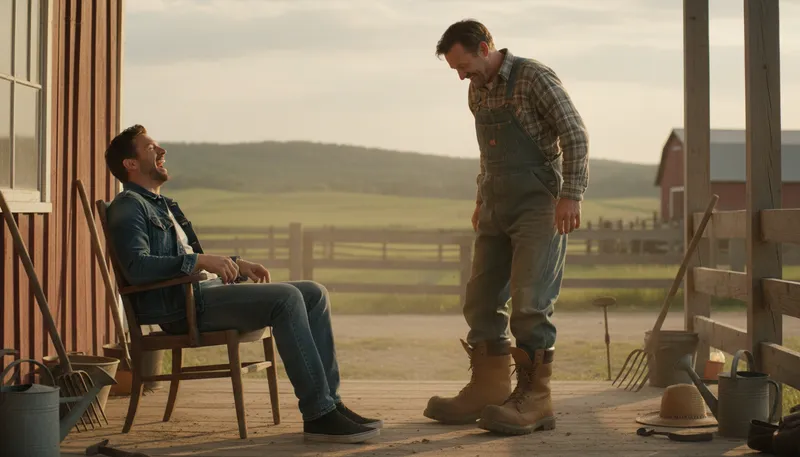 Illustration of hick: A person from a rural area, often considered unsophisticated.