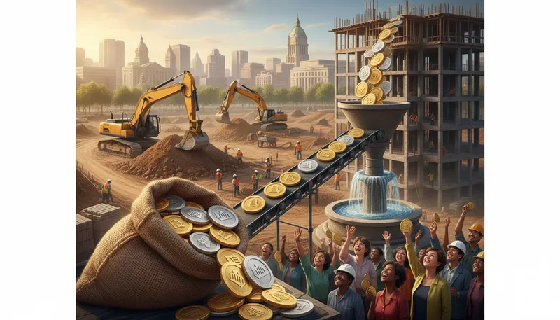 Illustration of public purse: Government funds or resources available to everyone.