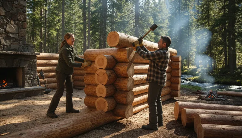 Illustration of pinewood: Wood from pine trees, often used in construction.