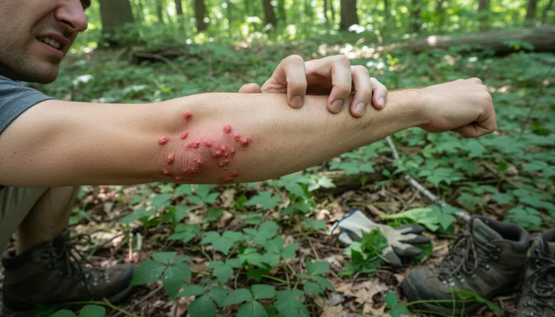 Illustration of bring out in a rash: to cause a skin irritation or reaction